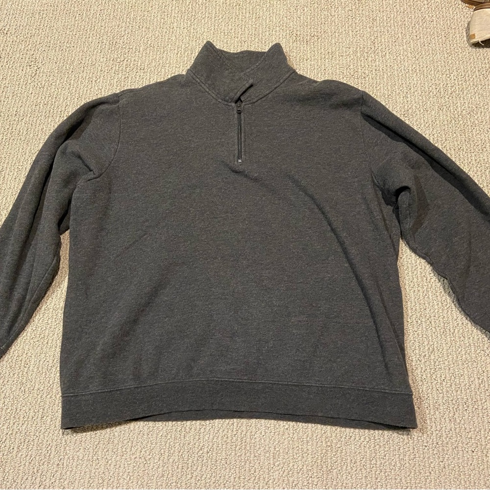 Gray Croft&Barrow Quarter Zip Sweater